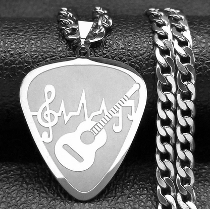 Necklace Stainless Steel Gold Plated Music Lovers - DUGO