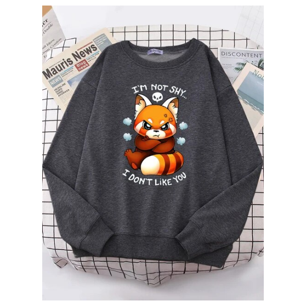 Adorable Angry Fox Cartoons Hoody Female Fashion Crewneck Sweatshirt