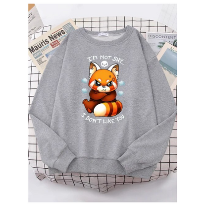 Adorable Angry Fox Cartoons Hoody Female Fashion Crewneck Sweatshirt