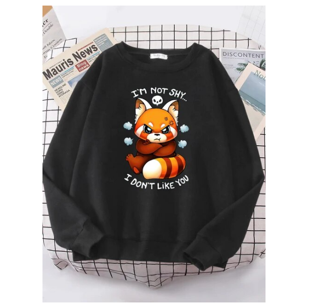 Adorable Angry Fox Cartoons Hoody Female Fashion Crewneck Sweatshirt