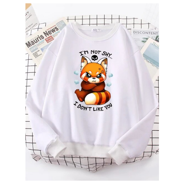 Adorable Angry Fox Cartoons Hoody Female Fashion Crewneck Sweatshirt