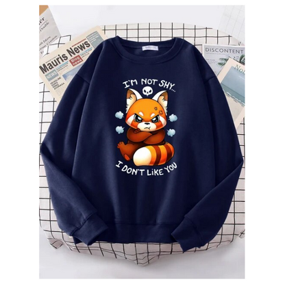 Adorable Angry Fox Cartoons Hoody Female Fashion Crewneck Sweatshirt