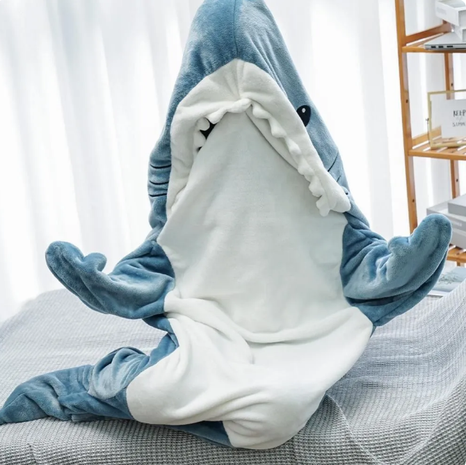 Cartoon Shark Sleeping Bag Pajamas Office Nap Shark