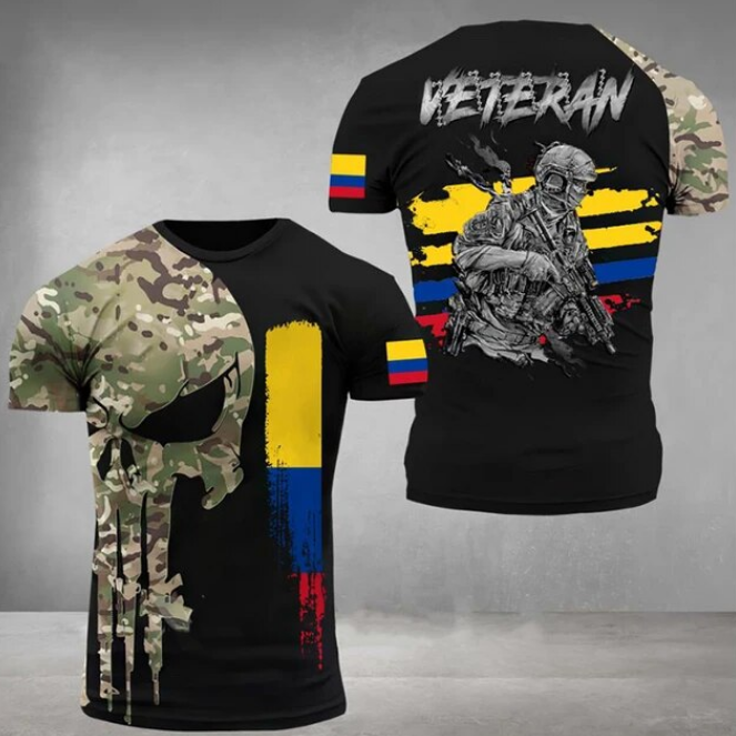 Tshirt Colombian Army Flag 3D