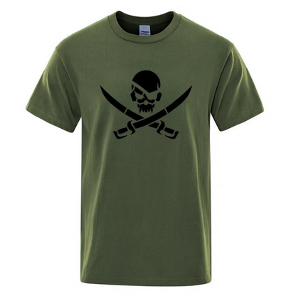 Pirate Skull Logo Funny Print Tshirts