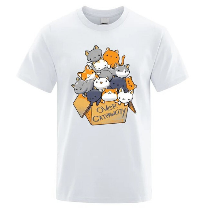 Many Cats Gathered In Personality Print Tshirts