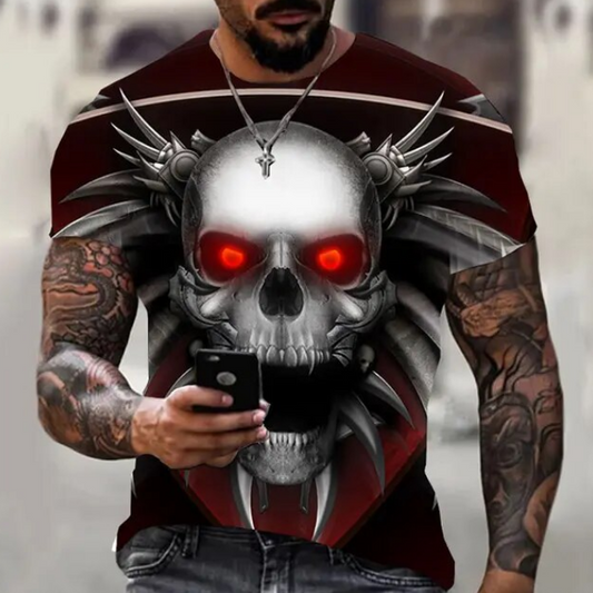 Men Tshirt Summer Fashion Skull Unique