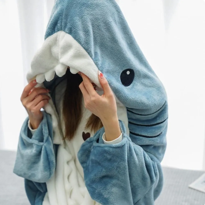 Cartoon Shark Sleeping Bag Pajamas Office Nap Shark