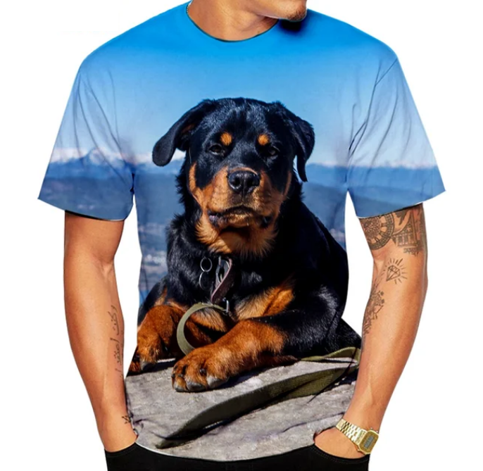 Cute Pet Dog Rottweiler 3D Printing Tshirt