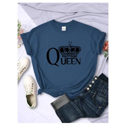 Queen Big Crown Printed Women Tshirts