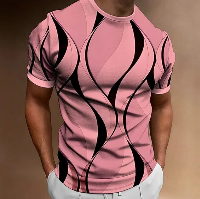 Men Tshirt 3D Striped