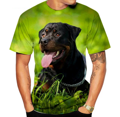 Cute Pet Dog Rottweiler 3D Printing Tshirt