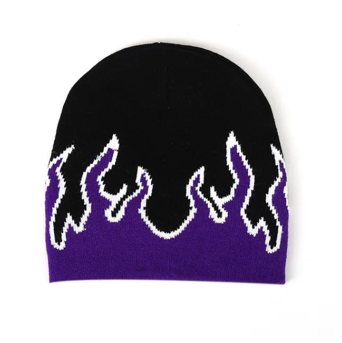 Flame Knit Hat Rap Hip Hop Fashion Sweater Hat Pullover