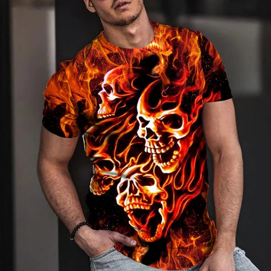 Men Tshirt Summer Fashion Skull Stylish