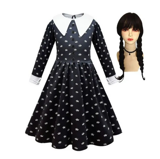 Girl Wednesday Addams Dress Children