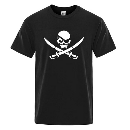 Pirate Skull Logo Funny Print Tshirts