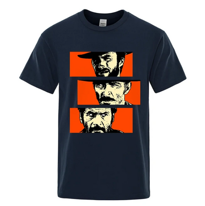 The Good the Bad and Ugly Blondie Angel Eyes Tuco Cowboy Tshirt