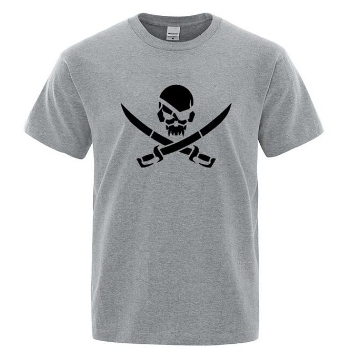 Pirate Skull Logo Funny Print Tshirts