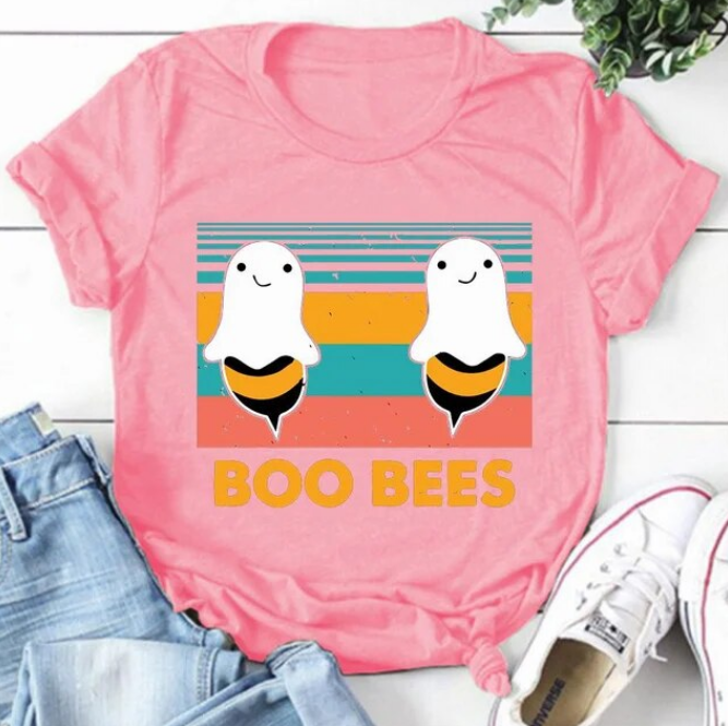 Funny Boo Bees Print Tshirts Fashion