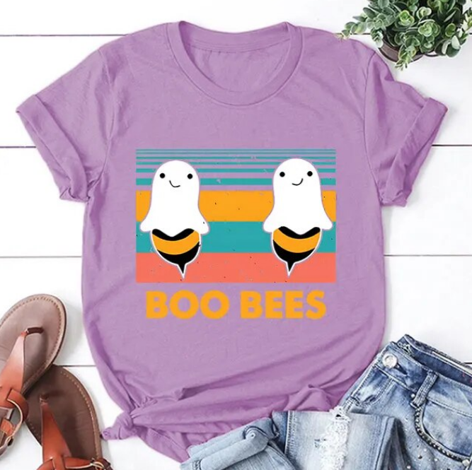 Funny Boo Bees Print Tshirts Fashion