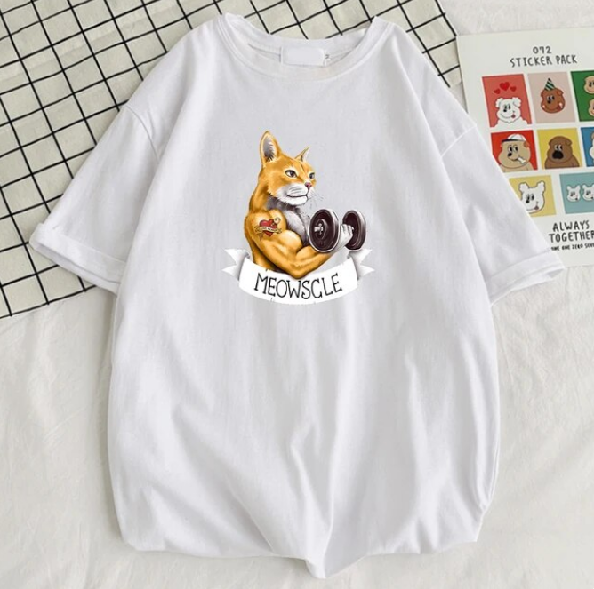 Meowscle The Cat Has Been Lifting Dumbbells Tshirts