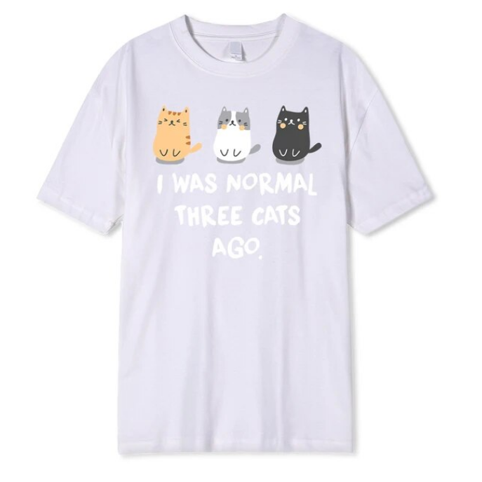 I Was Normal Three Cats Ago Prints Men Tshirt