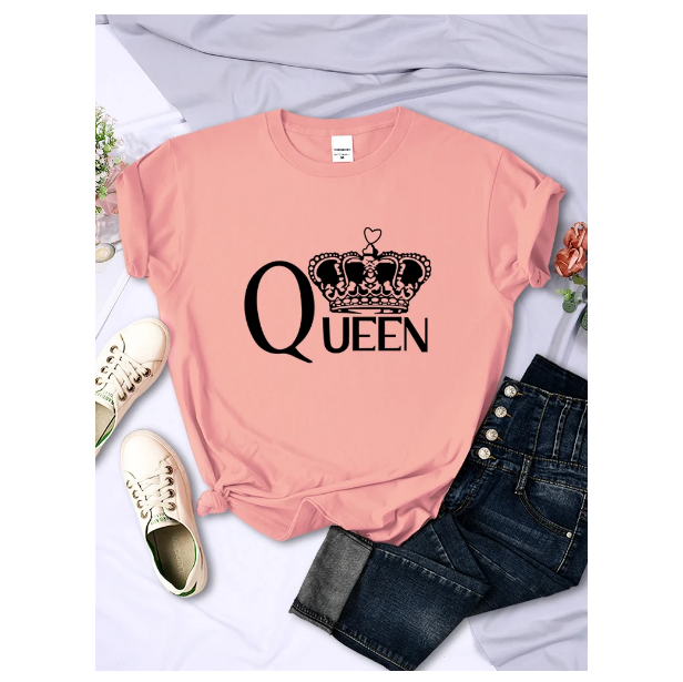 Queen Big Crown Printed Women Tshirts