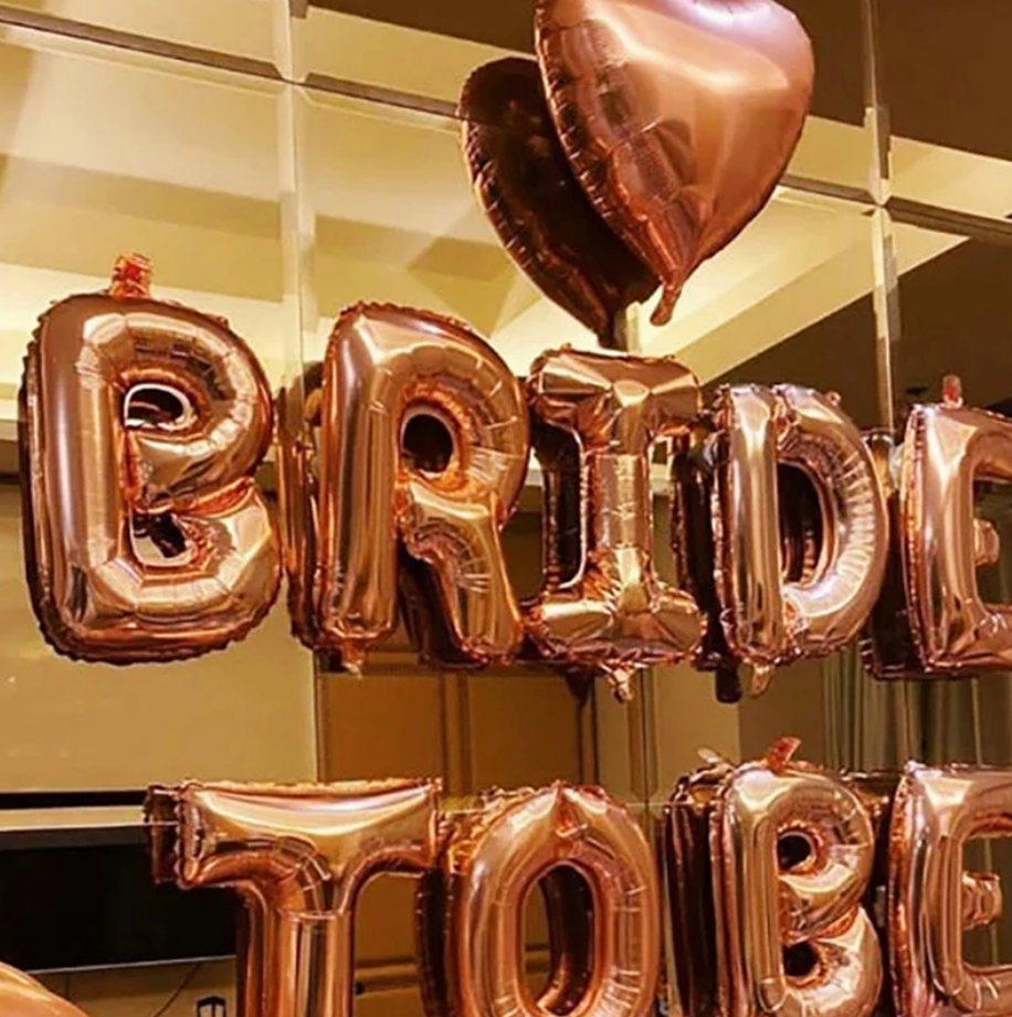 Bride To Be Balloons Set Rose Gold Wedding Decorations