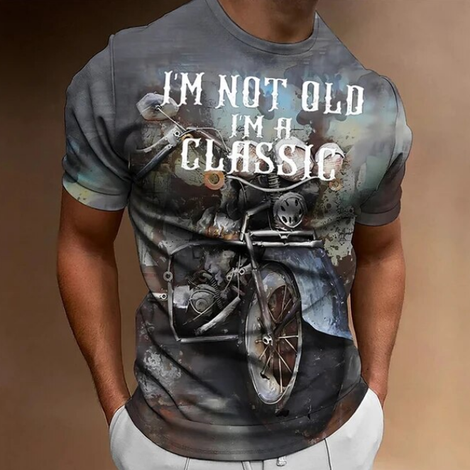 Motorcycle Tshirt Men 3D Print Short Sleeve