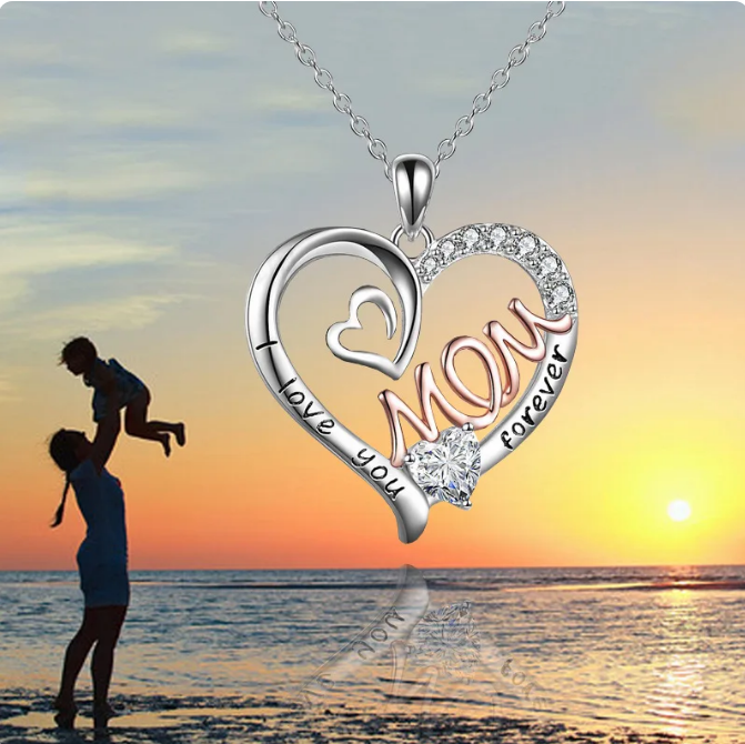 Love Mother Necklace for Women Zircon Chain Necklace Mothers Day Gift