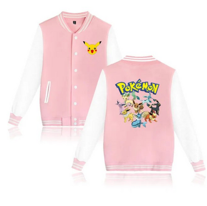 Fashion Potdemiel Pokemon Pikachu Baseball Jacket Teenager Sweatshirt