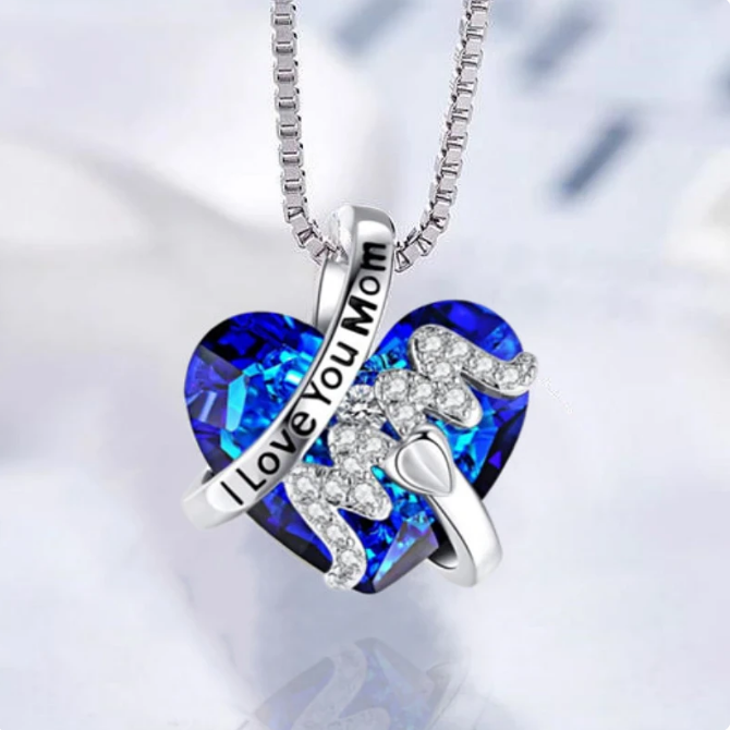 Necklace Heart Crystal Jewelry Anniversary Mother Day Gift