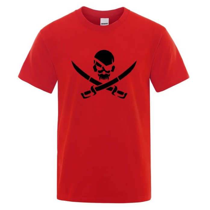 Pirate Skull Logo Funny Print Tshirts