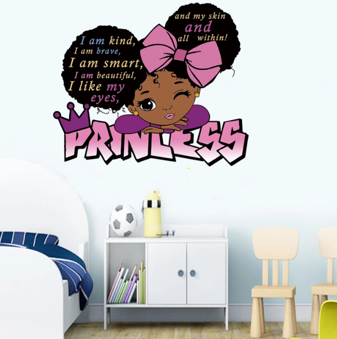 Big Eyes Cute Princess Wall Stickers 