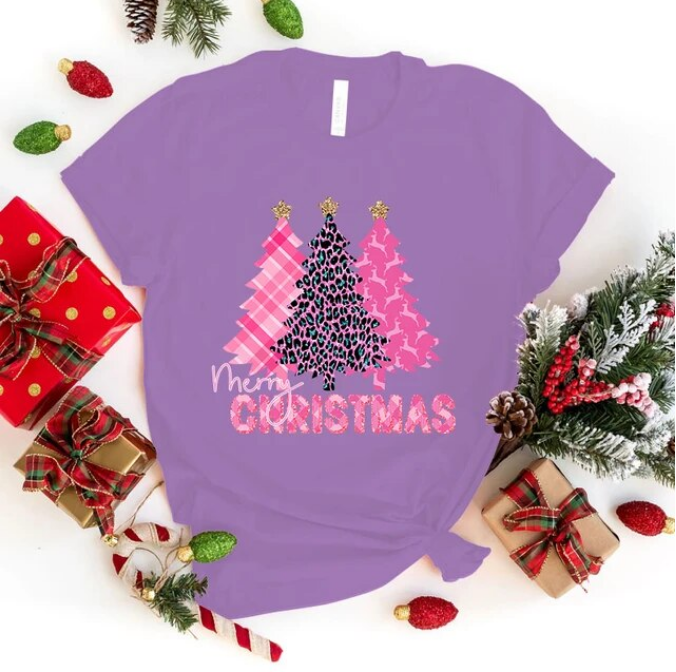 Funny Merry Christmas Tree Print Tshirt