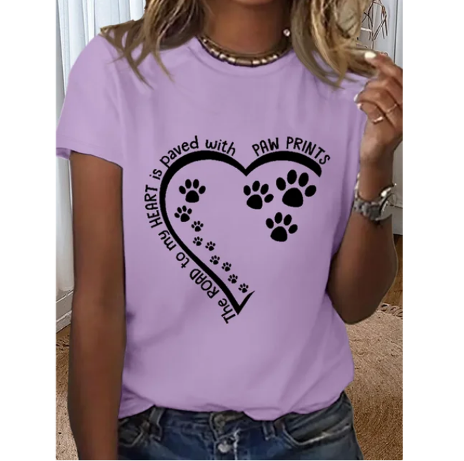 Women Dog Lovers Print Tshirts Casual Fashion