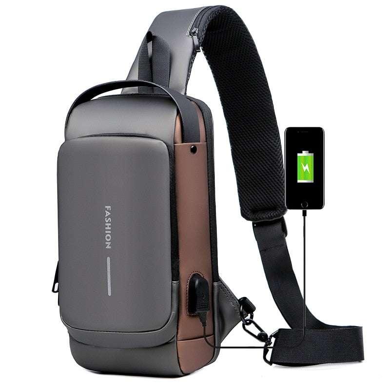 chest bag shoulder bag men crossbody bag waterproof usb shoulder ba