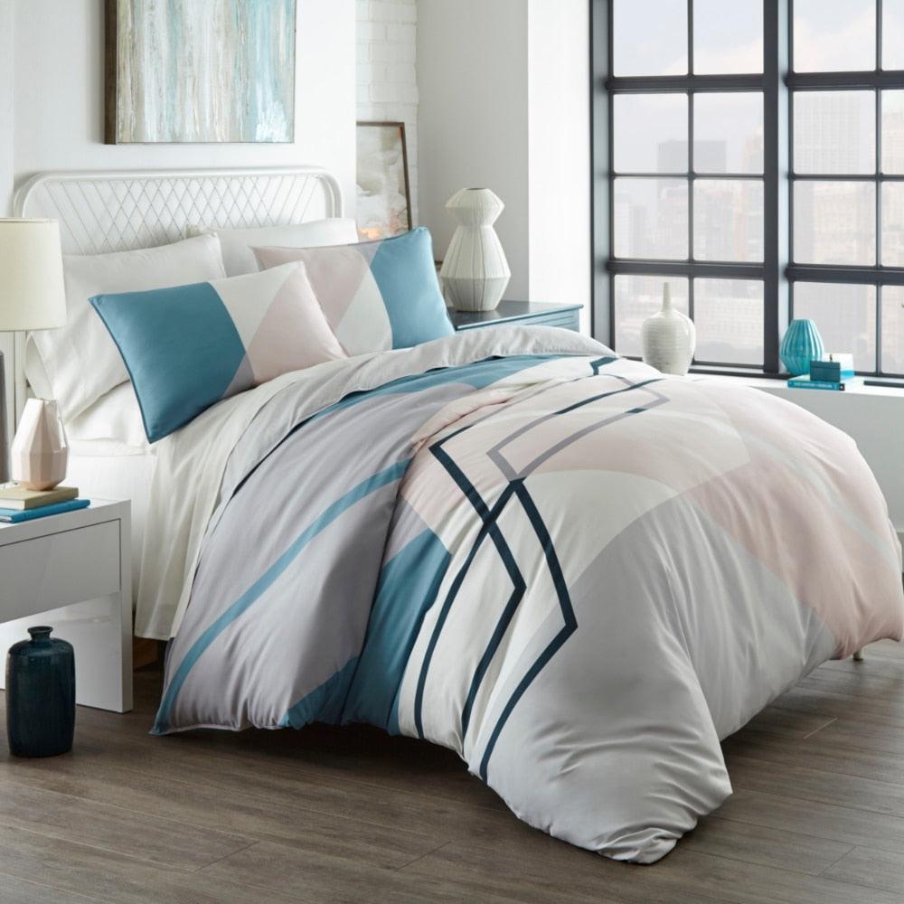 Housse De Couette Thornton Blue Duvet Cover Bedding Set Luxury